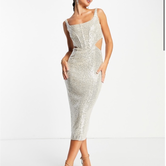 Sequin Bodycon Midi Dress - Picture 1 of 6